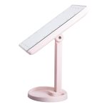 Настільне дзеркало з підсвічуванням 22 LED для макіяжу 21х16 см прямокутне на ніжці USB Рожеве HP-10-4AP - Зображення 2