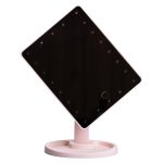 Настільне дзеркало з підсвічуванням 22 LED для макіяжу 21х16 см прямокутне на ніжці USB Рожеве HP-10-4AP - Зображення 5