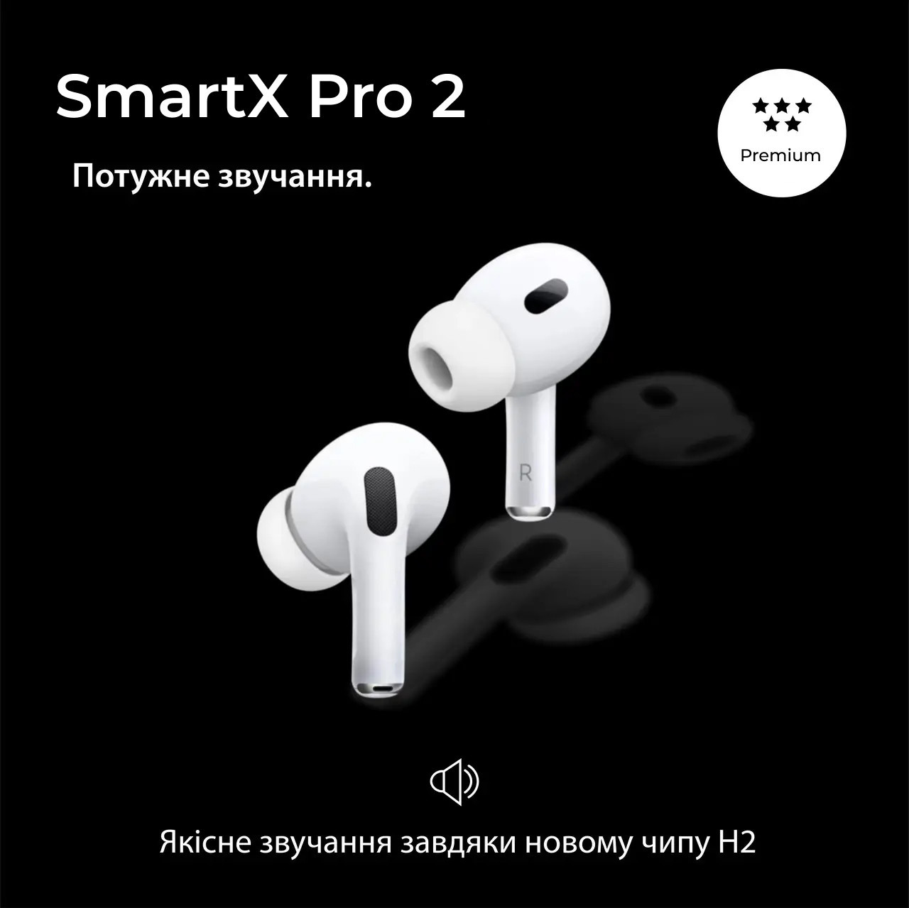 Навушники бездротові TWS SmartX Pro 2 Premium Bluetooth навушники з мікрофоном SAP2P - Зображення 2