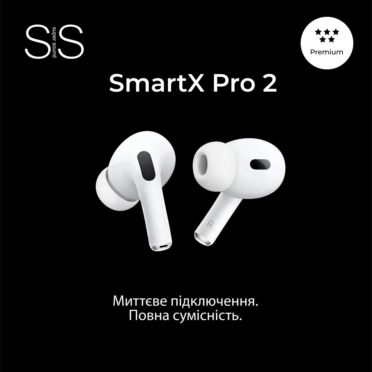 Навушники бездротові TWS SmartX Pro 2 Premium Bluetooth навушники з мікрофоном SAP2P - Зображення 4