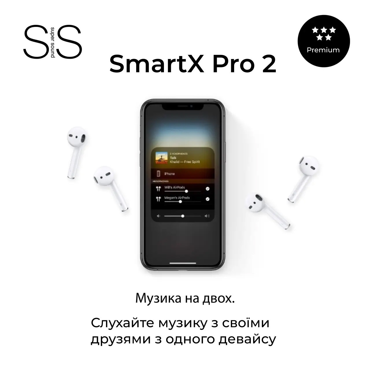 Навушники бездротові TWS SmartX Pro 2 Premium Bluetooth навушники з мікрофоном SAP2P - Зображення 5