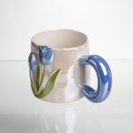 Порцелянова чашка для чаю та кави "Ніжний Тюльпан" з 3D-декором 400 мл Блакитний FM-40D - Зображення 2