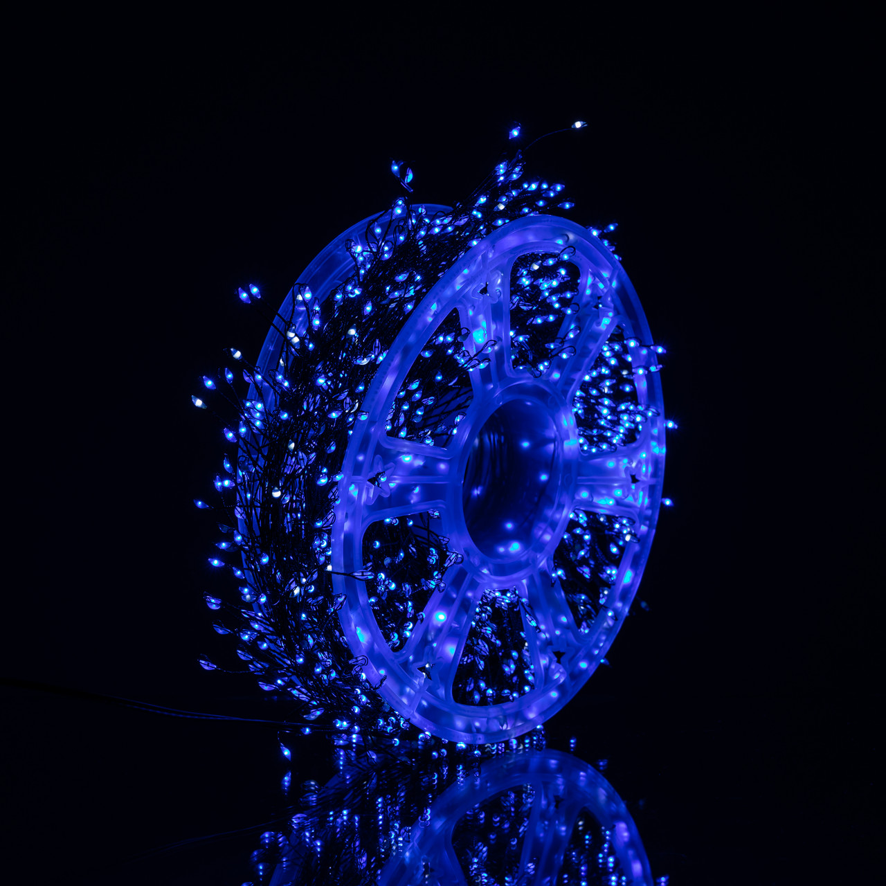 Новорічна гірлянда Хвойна лапа кімнатна роса 100 м 3000 LED зелений провід Синє сяйво D3000L100MGBL - Зображення 4