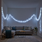 Новорічна гірлянда кімнатна нитка 14 м 160 LED кімнатна гірлянда білий провід Біле світло W160LED16MWW - Зображення 3