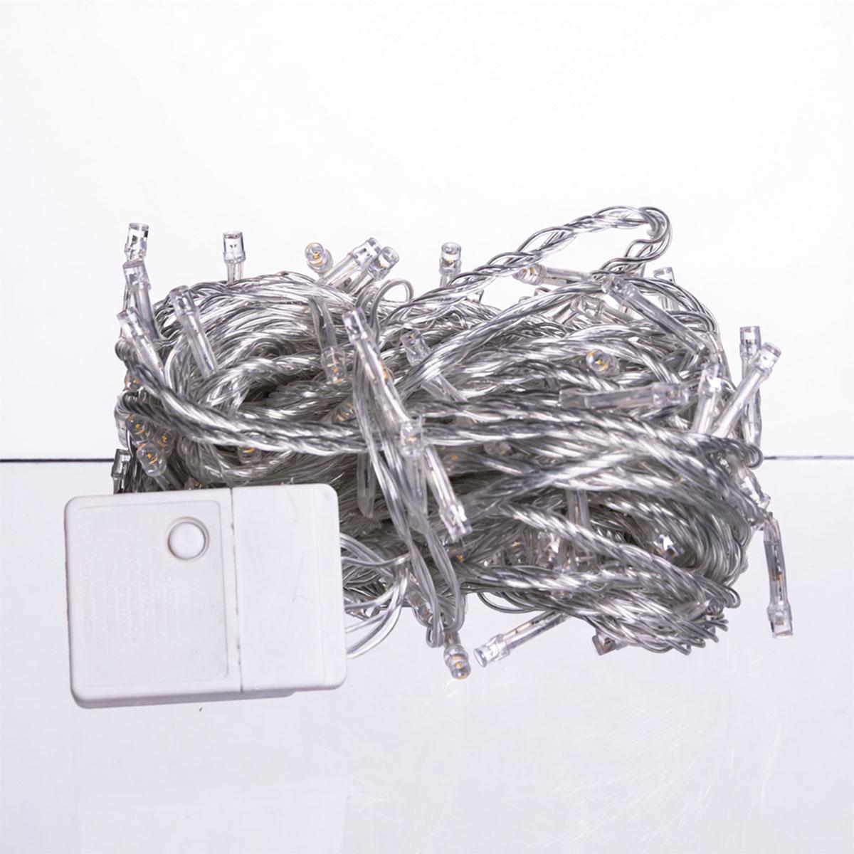 Новорічна гірлянда кімнатна нитка 14 м 160 LED кімнатна гірлянда білий провід Жовте світло W160LED16MWY - Зображення 3