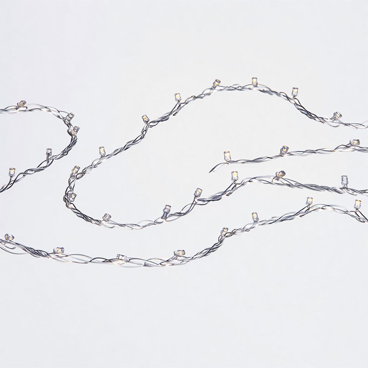 Новорічна гірлянда кімнатна нитка 14 м 160 LED кімнатна гірлянда білий провід Жовте світло W160LED16MWY - Зображення 4