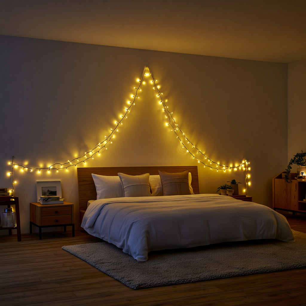 Новорічна гірлянда кімнатна нитка 14 м 160 LED чорний провід Жовтий W160LED16MBY - Зображення 2