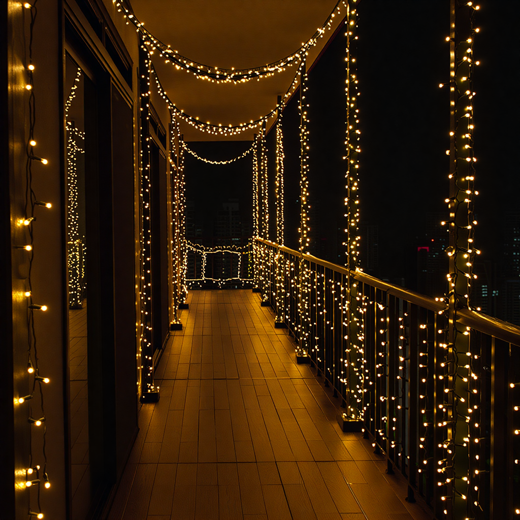 Новорічна гірлянда кімнатна нитка 14 м 160 LED чорний провід Жовтий W160LED16MBY - Зображення 6