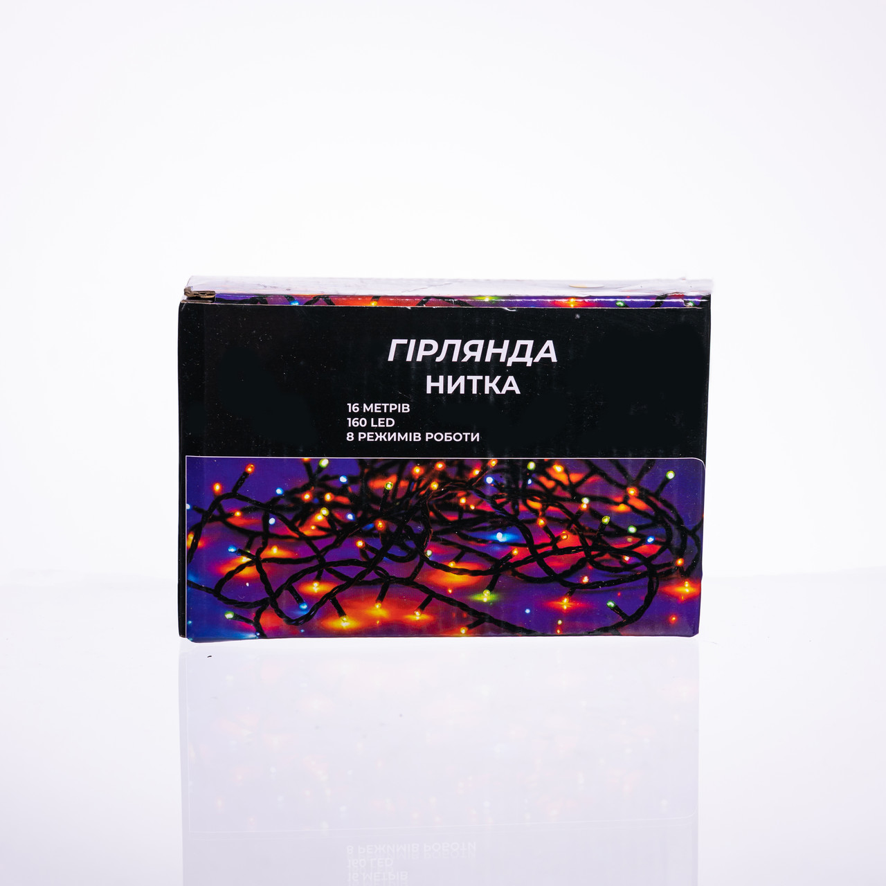 Новорічна гірлянда кімнатна нитка 14 м 160 LED чорний провід Жовтий W160LED16MBY - Зображення 8