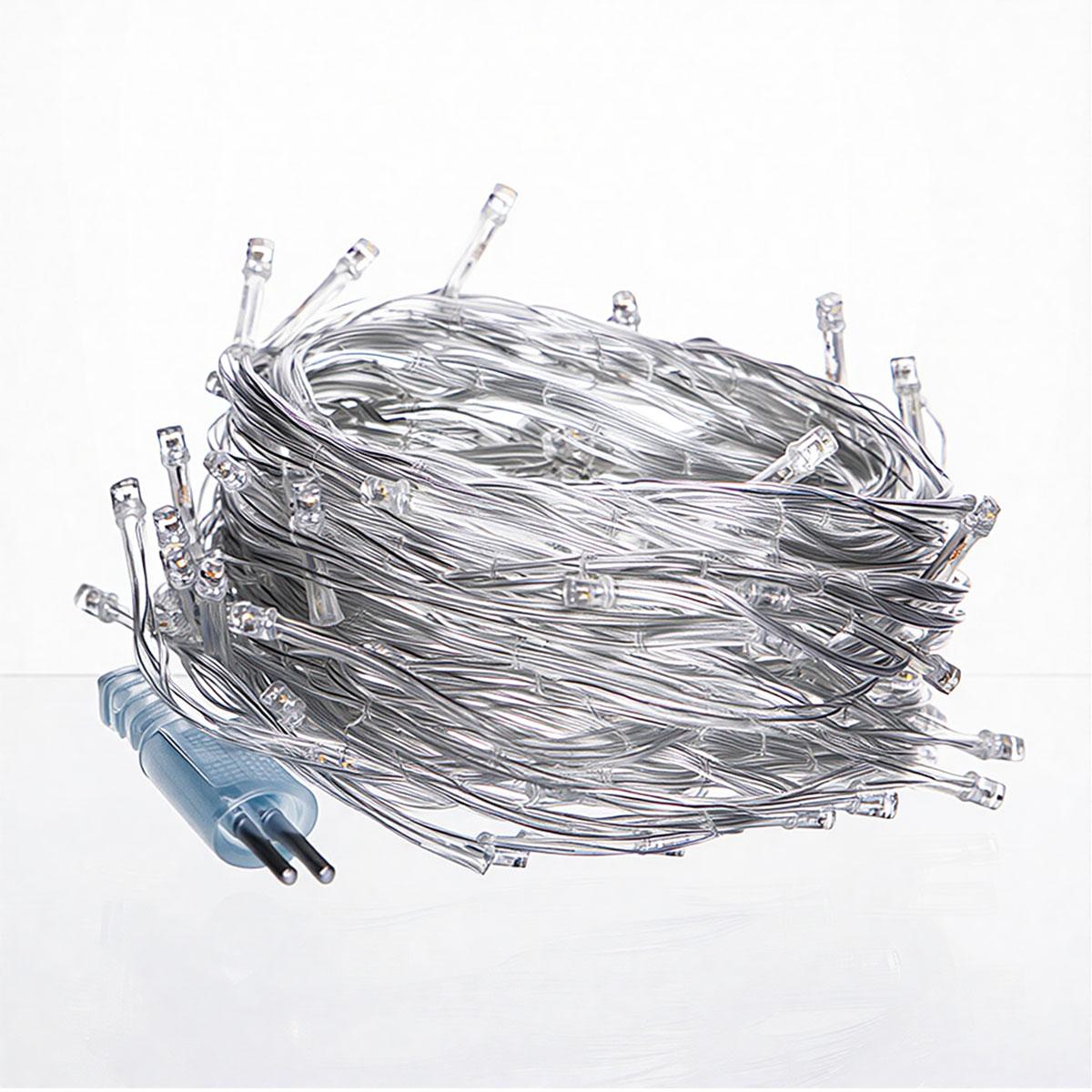 Новорічна гірлянда кімнатна нитка 18 м 180 LED кімнатна гірлянда білий провід Жовте світло W180LED18MWY - Зображення 4