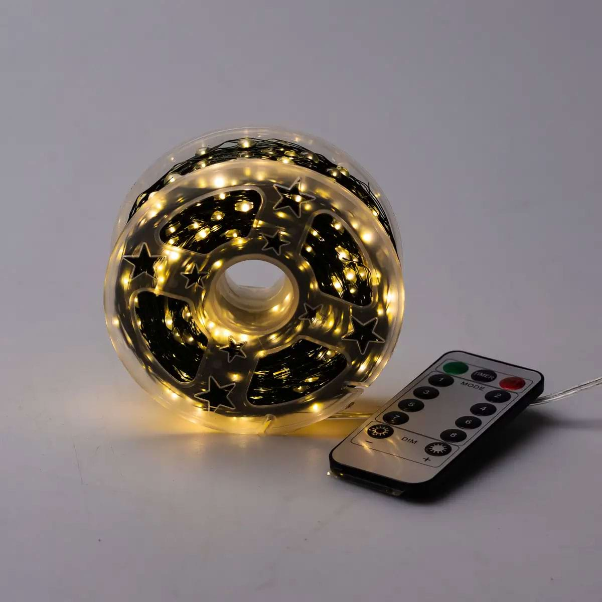 Новорічна гірлянда кімнатна Роса з пультом 100 м 1000 LED нитка зелений провід Жовте сяйво 1000L100MGY - Зображення 9