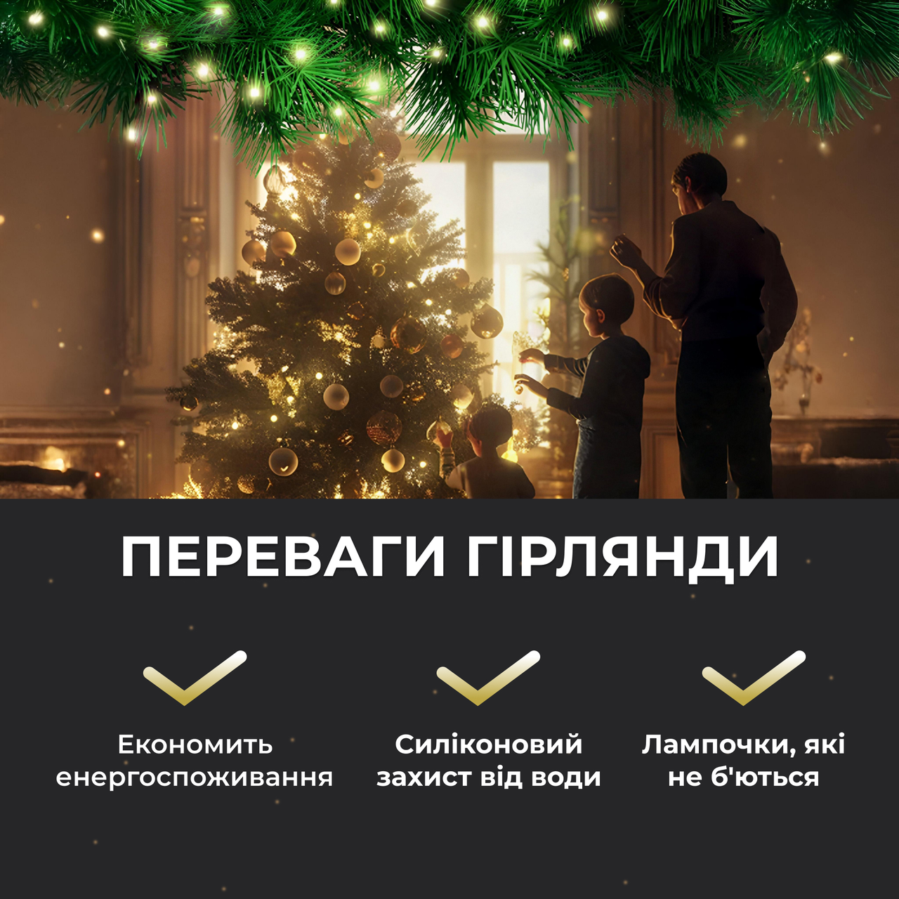 Гірлянда роса на пульті 200 метрів на 2000 світлодіодів крапля білий провід жовтий 2000L200MWY - Зображення 6
