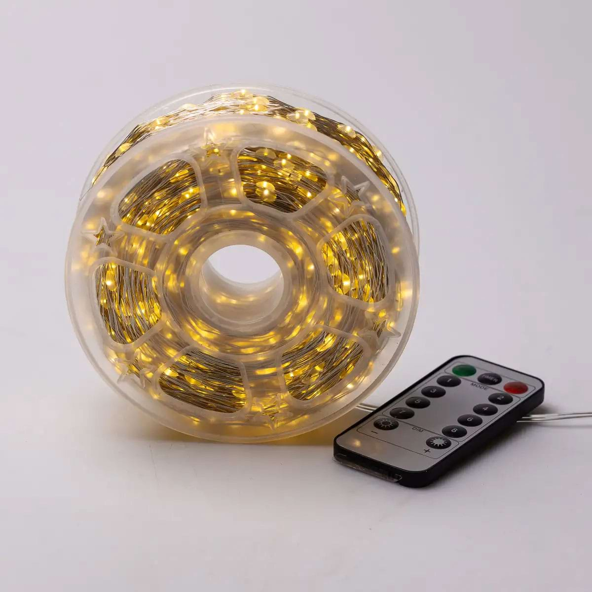 Гірлянда роса на пульті 200 метрів на 2000 світлодіодів крапля білий провід жовтий 2000L200MWY - Зображення 7