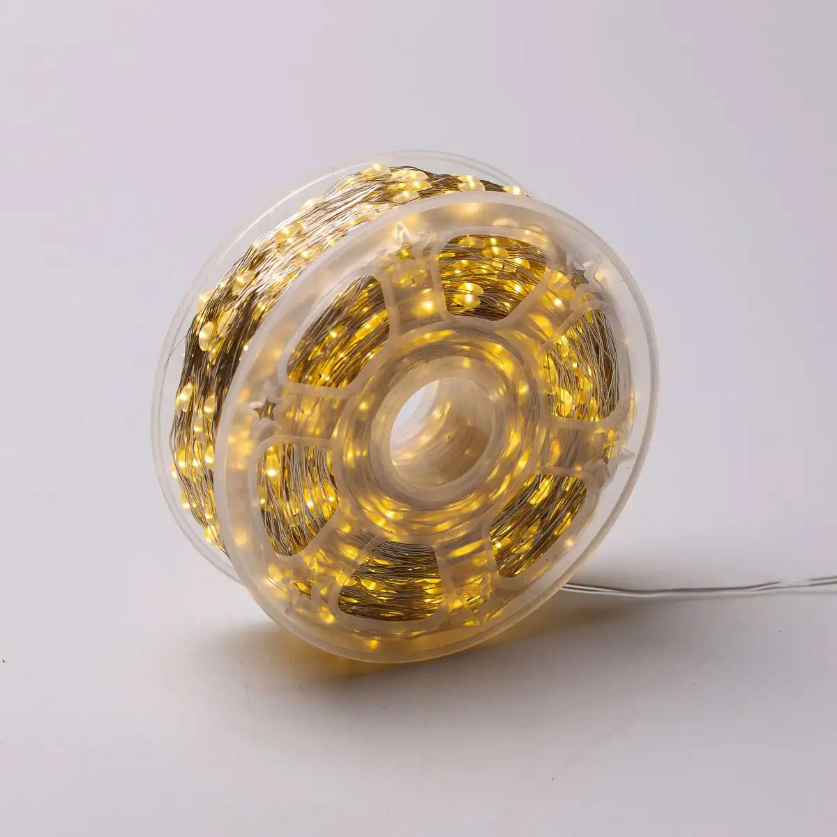 Гірлянда роса на пульті 200 метрів на 2000 світлодіодів крапля білий провід жовтий 2000L200MWY - Зображення 9