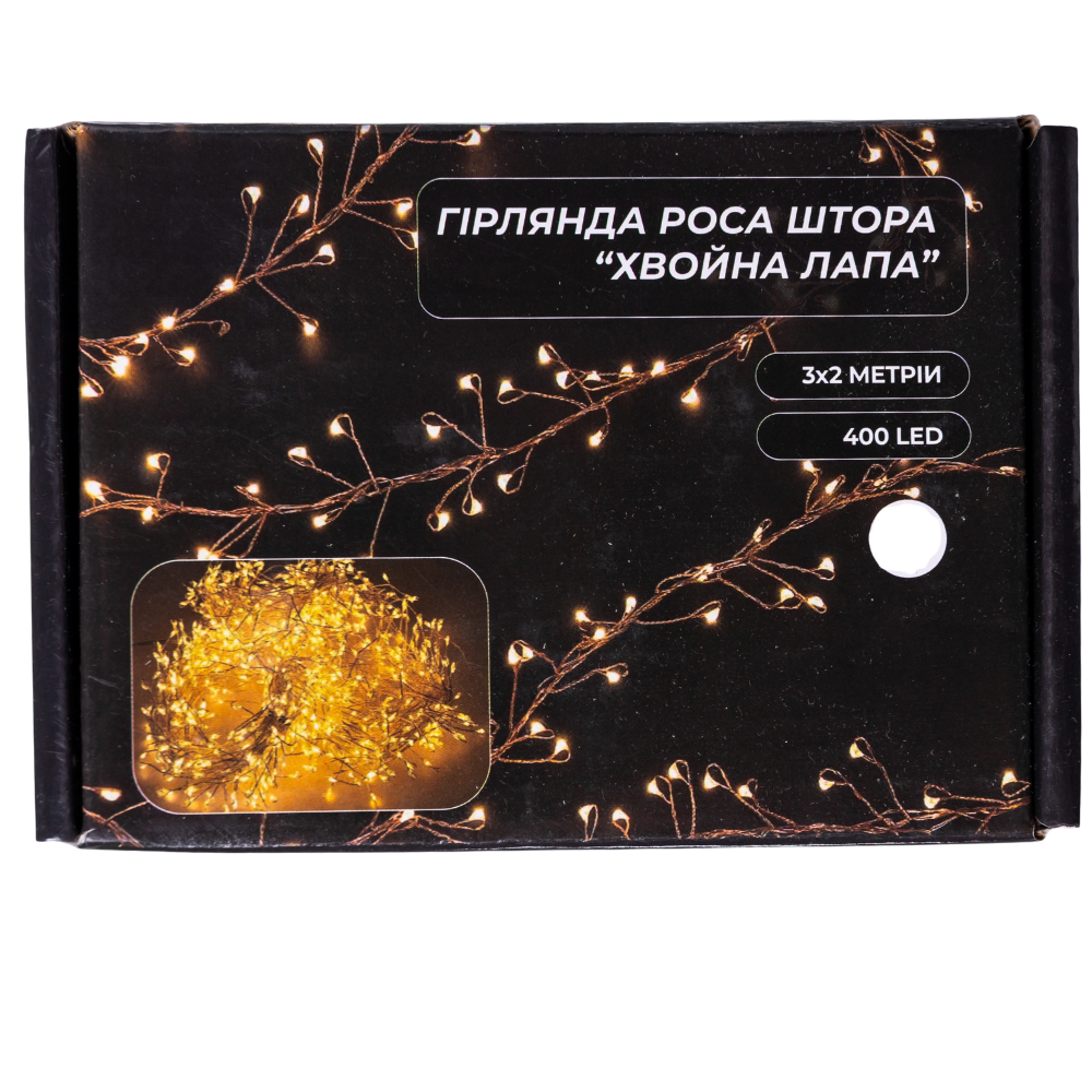 Новорічна гірлянда Хвойна лапа 3х2 м 400 LED  Біле світло D400LED2MW - Зображення 4
