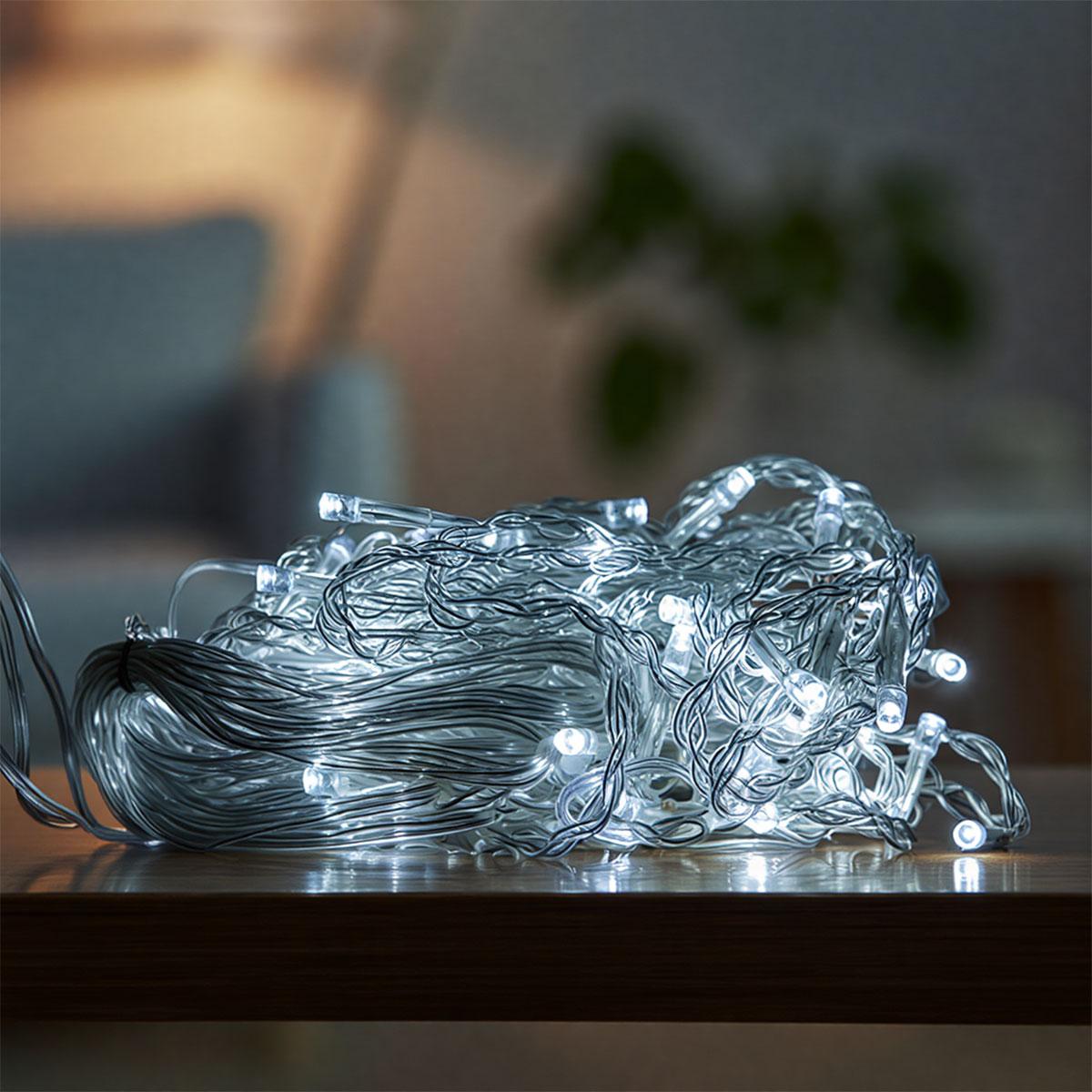 Новорічна гірлянда штора 1,5х1,5 м 64 LED білий провід Білий ZWM1564LEDW - Зображення 3