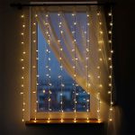 Новорічна гірлянда штора 1,5х1,5 м 64 LED кімнатна гірлянда білий провід Жовте світло ZWM1564LEDY - Зображення 3