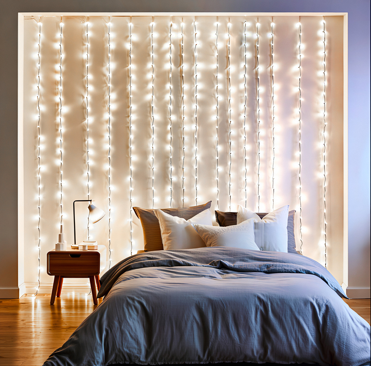 Новорічна гірлянда штора 3х3 м 192 LED кімнатна білий провід Білий ZWM33192LEDW - Зображення 3