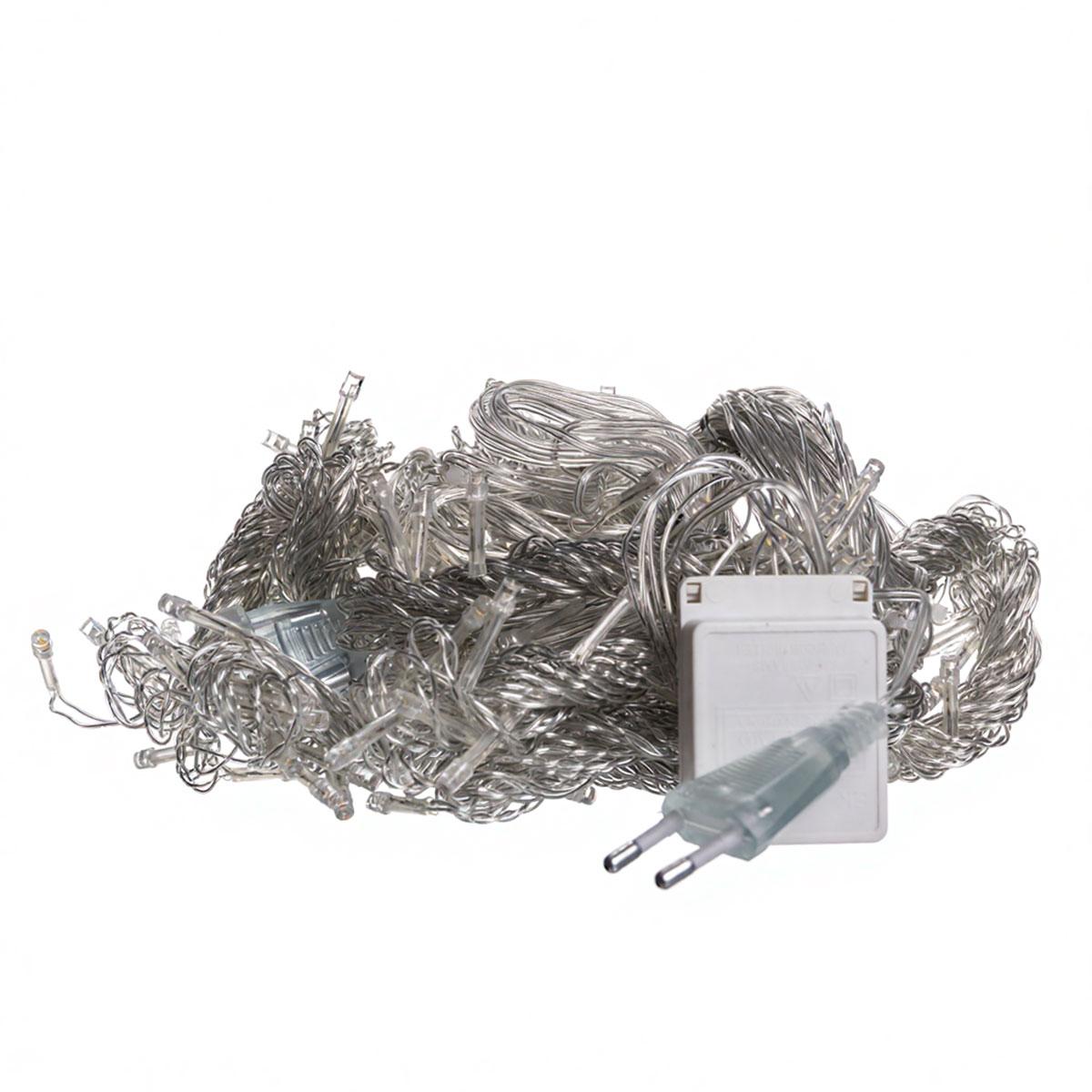 Новорічна гірлянда штора 3х3 м 192 LED кімнатна білий провід Жовтий ZWM33192LEDY - Зображення 4