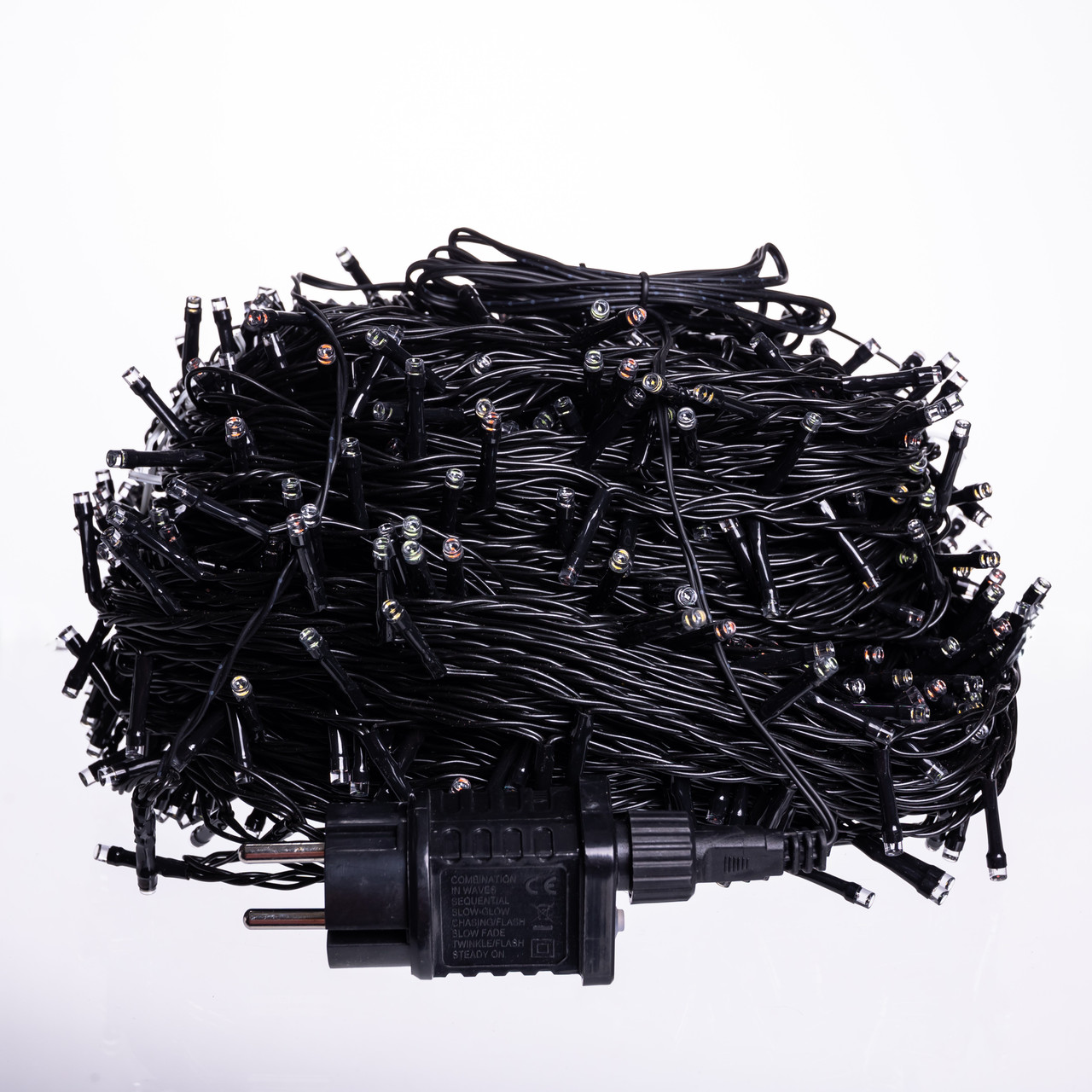 Новорічна гірлянда вулична 100 м 1000 LED із сонячною батареєю 8 режимів роботи чорний провід Синій SB1000L100MBBL - Зображення 5