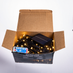 Новорічна гірлянда вулична 100 м 1000 LED із сонячною батареєю 8 режимів роботи чорний провід Жовте світло SB1000L100MBY - Зображення 4