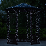 Новорічна гірлянда вулична 30 м 300 LED з сонячною батареєю чорний провід Білий SB300L30MBW - Зображення 2