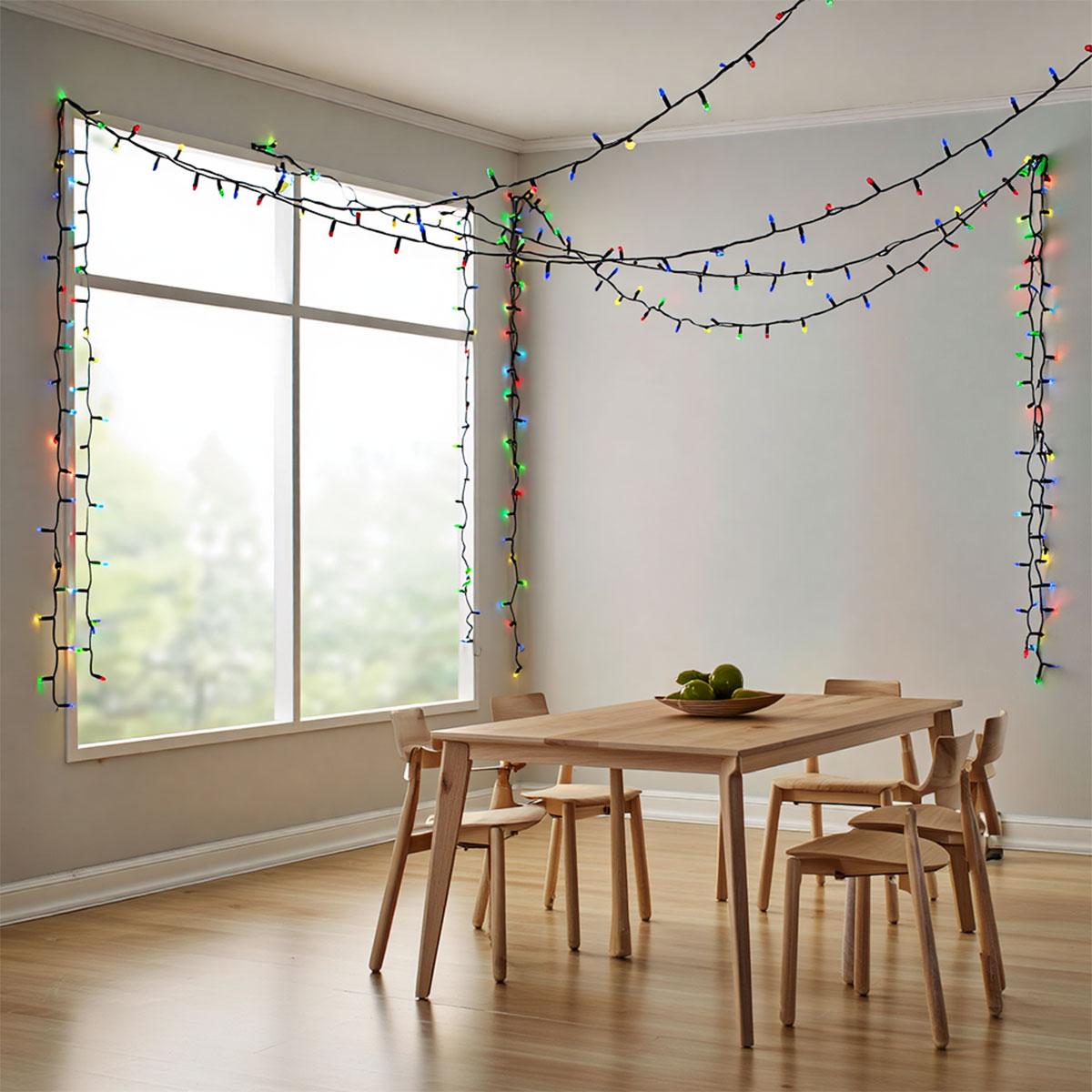 Новорічна гірлянда вулична 50 м 500 LED з сонячною батареєю чорний провід Мультиколір SB500L50MBML - Зображення 4