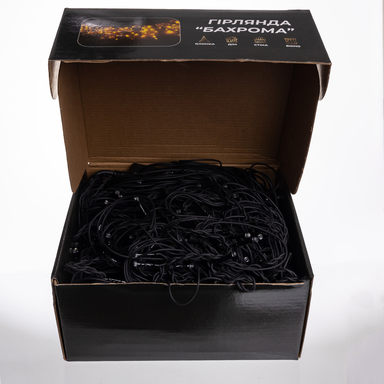 Новорічна гірлянда вулична Бахрома 36 м 600 LED чорний провід Мультиколор 36МBML - Зображення 3