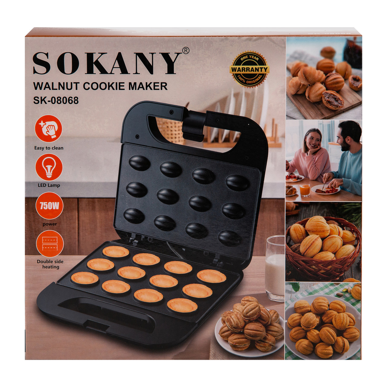 Електрична горішниця Sokany 750 Вт з антипригарним покриттям SK-08068 - Зображення 8