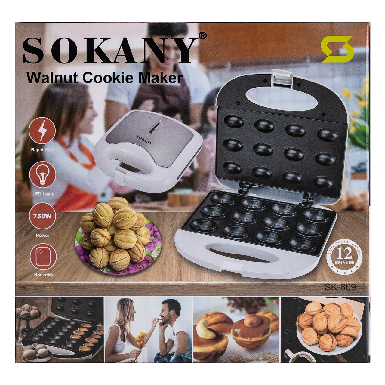 Горішниця Sokany SK-809 на 12 горішків з антипригарним покриттям 750 Вт - Зображення 9