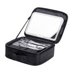 Органайзер косметичка з еко шкіри з дзеркалом та підсвічуванням 26×22×9 см HP-10-2AB - Зображення 9