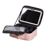 Органайзер косметичка з еко шкіри з дзеркалом та підсвічуванням 26×22×9 см HP-10-2AP - Зображення 4