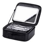 Органайзер косметичка з еко шкіри з дзеркалом та підсвічуванням 26×22×9 см HP-10-2AB - Зображення 10