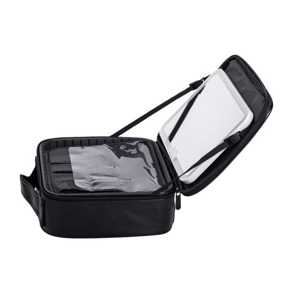 Косметичка-органайзер з екошкіри з дзеркалом та підсвічуванням 26×22×9 см HP-10-2AB