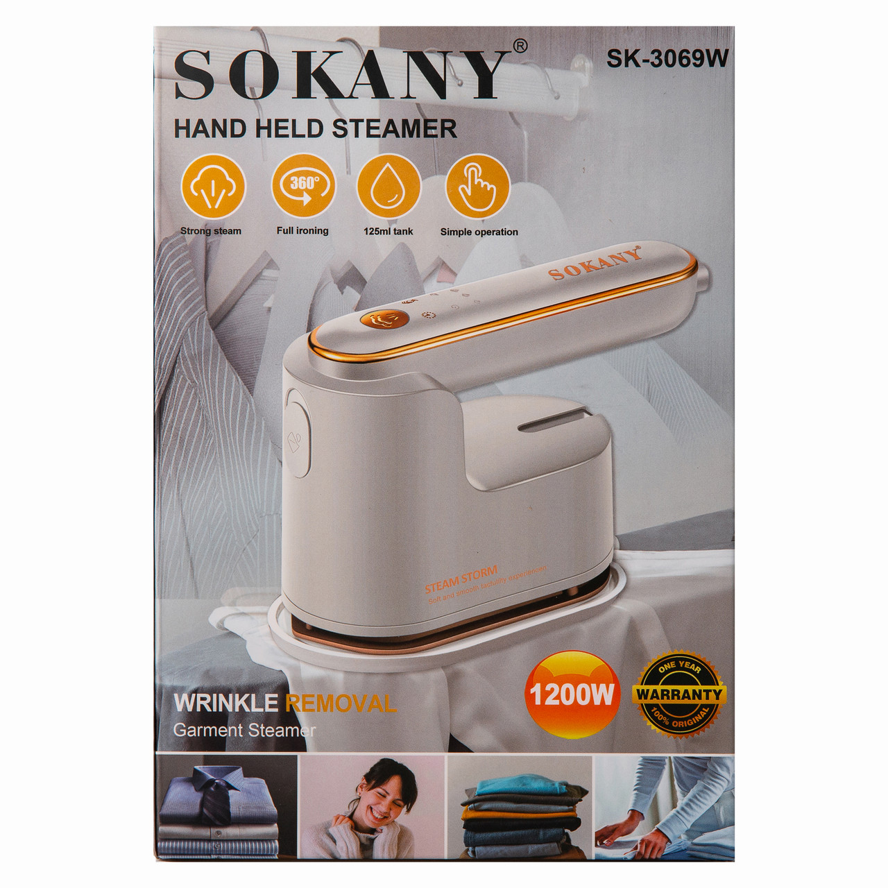 Відпарювач Sokany Ручний 1200 Вт білий SK-3069W - Зображення 10