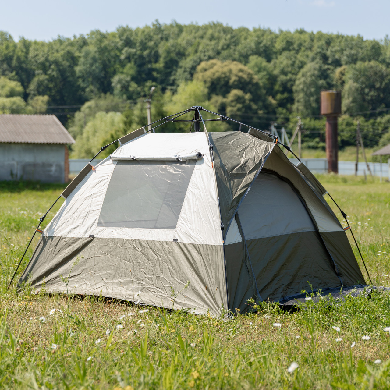 Намет автоматичний тримісний 2*2 (м) кемпінговий туристичний LU-0016GR Хакі - Зображення 6