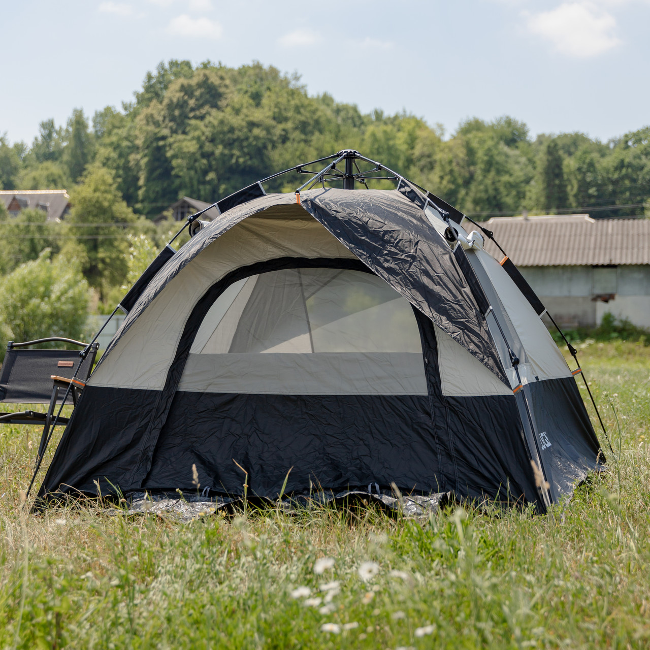 Намет автоматичний тримісний 2 на 2 (м) кемпінговий туристичний LU-016B Чорний - Зображення 3