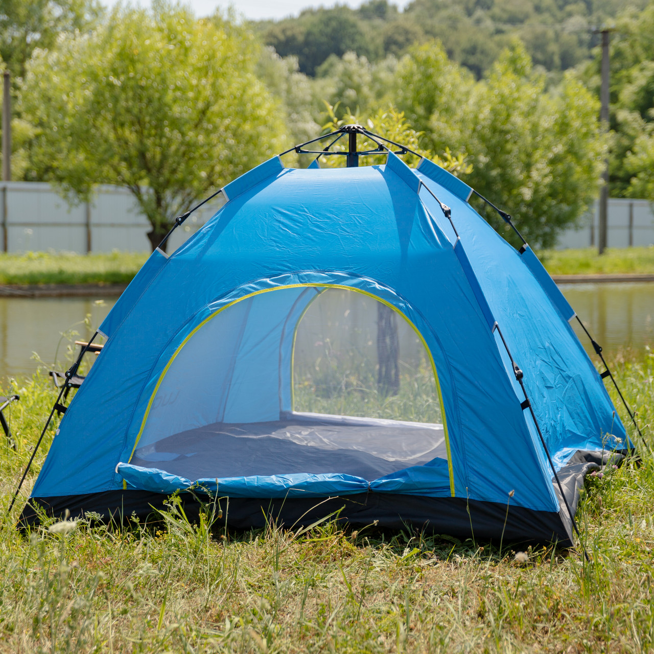 Намет кемпінговий 2 на 2 метри автоматичний для риболовлі походу туристичний LU-019BL Блакитний - Зображення 2