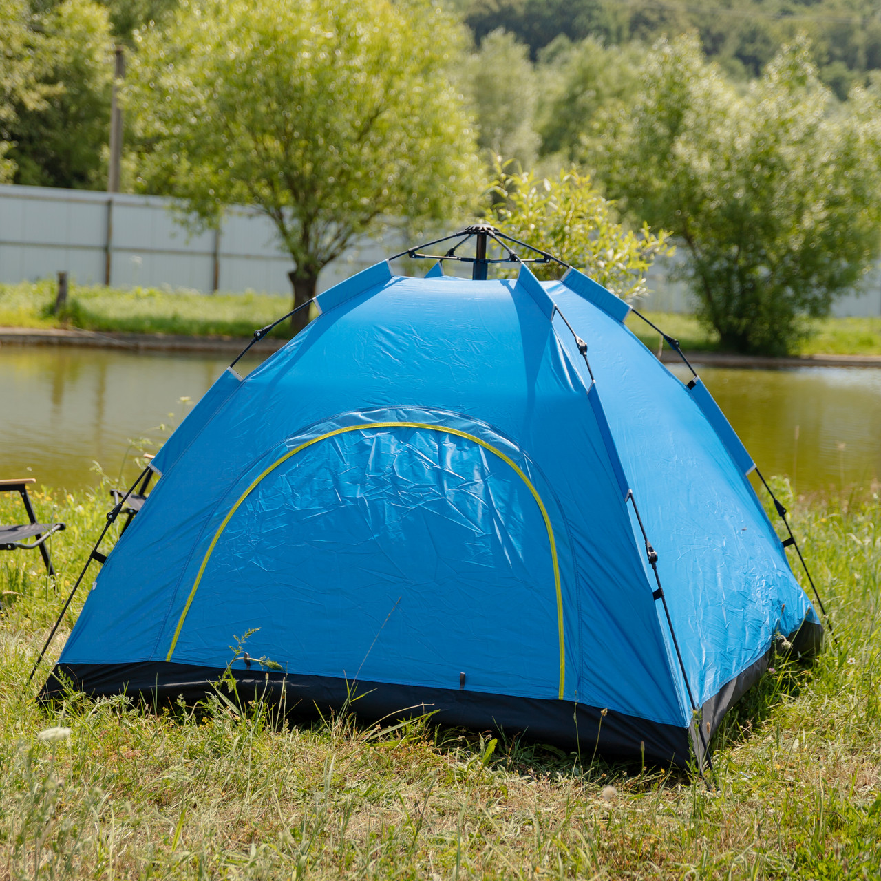 Намет кемпінговий 2 на 2 метри автоматичний для риболовлі походу туристичний LU-019BL Блакитний - Зображення 3
