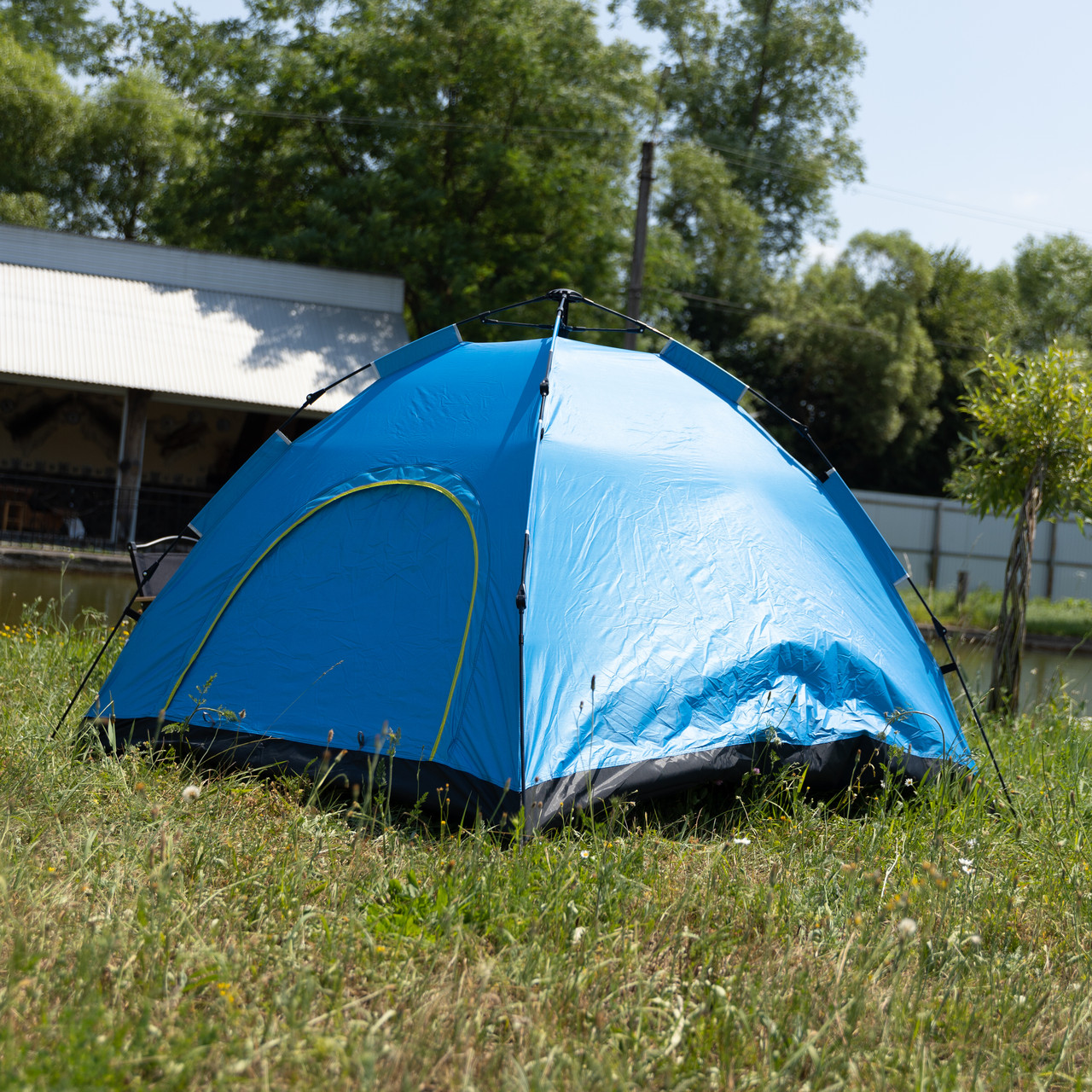 Намет кемпінговий 2 на 2 метри автоматичний для риболовлі походу туристичний LU-019BL Блакитний - Зображення 4