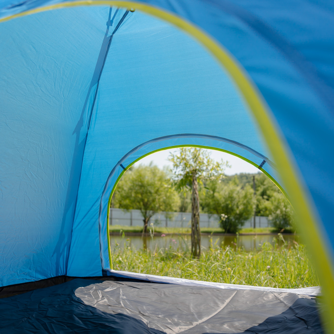 Намет кемпінговий 2 на 2 метри автоматичний для риболовлі походу туристичний LU-019BL Блакитний - Зображення 7
