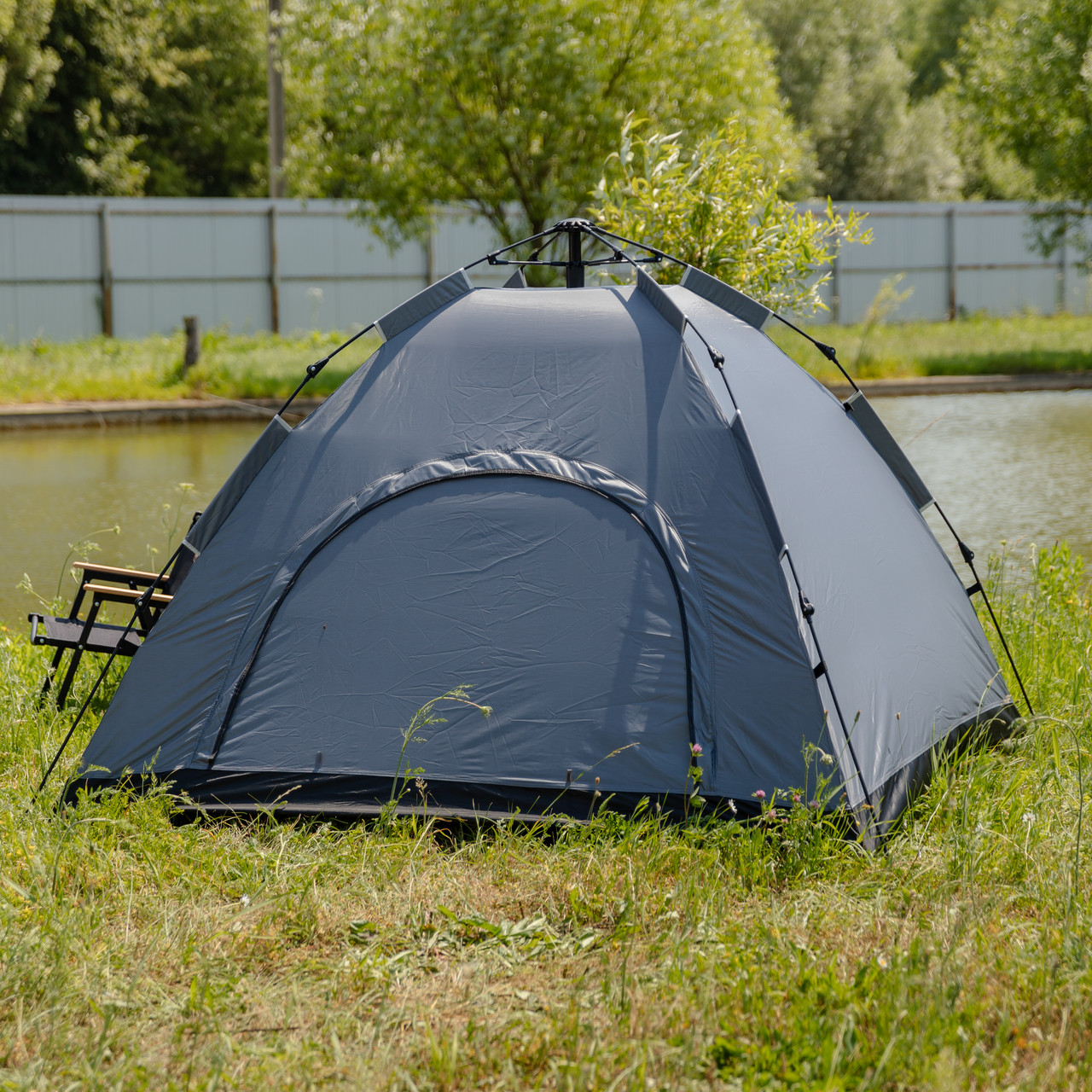 Намет кемпінговий 2 на 2 метри автоматичний для риболовлі походу туристичний LU-019G Сірий - Зображення 4