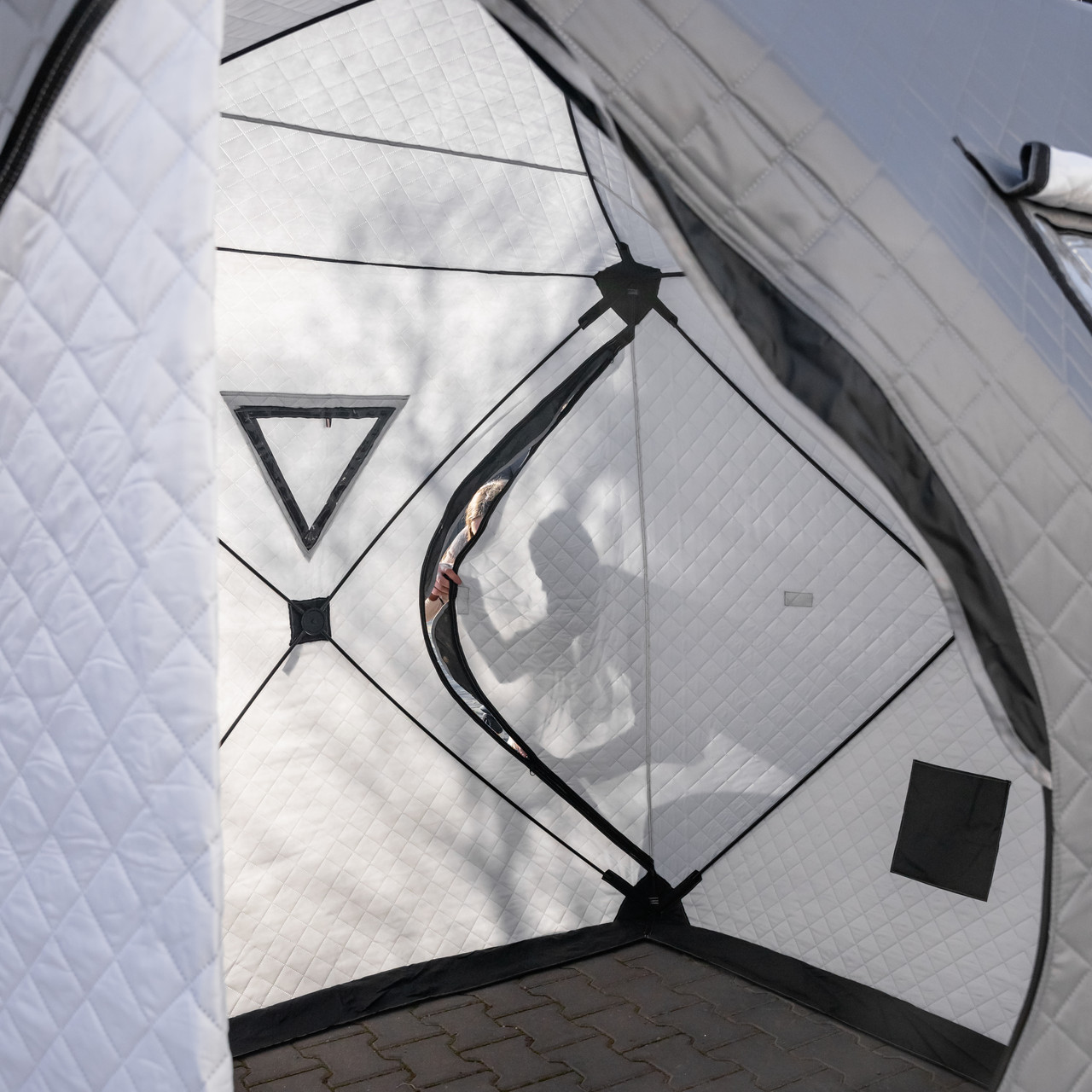 Намет зимовий утеплений "куб" 210х210х210 для рибалки туризму кемпінгу та подорожей Сірий LU-BD18G - Зображення 5