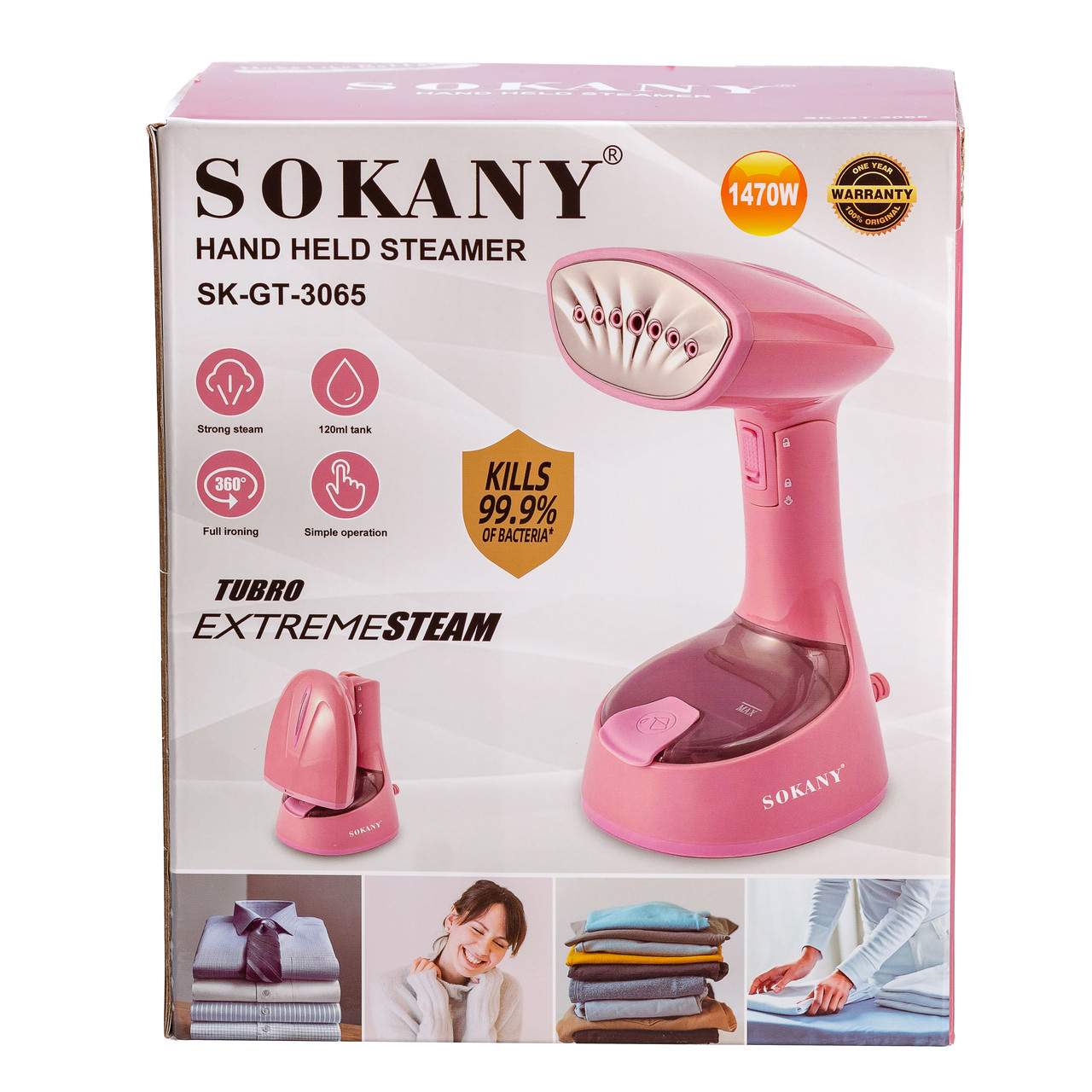 Паровий відпарювач для одягу Sokany 1300 Вт Рожевий SKGT3065P - Зображення 8