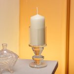 Підсвічник скляний 6×13.3 см на одну свічку підсвічник келих на ніжці декоративний прозорий HP-4-28M - Зображення 3