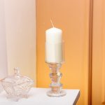 Підсвічник скляний 6×16.5 см на одну свічку підсвічник келих на ніжці декоративний прозорий HP-4-29L - Зображення 3