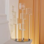 Підсвічник скляний на 5 свічок 16×38 см підсвічник декоративний прозорий на ніжці HP-4-14 - Зображення 6