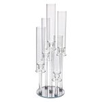 Підсвічник скляний на 5 свічок 20×72.5 см підсвічник декоративний прозорий на ніжці HP-4-64