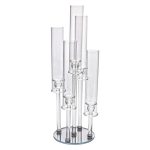 Підсвічник скляний на 5 свічок 20×72.5 см підсвічник декоративний прозорий на ніжці HP-4-64 - Зображення 3