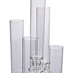 Підсвічник скляний на 5 свічок 20×72.5 см підсвічник декоративний прозорий на ніжці HP-4-64 - Зображення 5